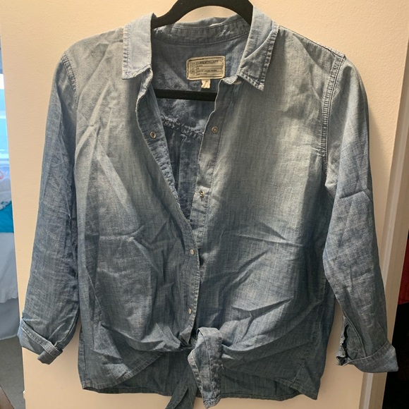 Current Elliot button up denim long sleeve sz P - Picture 2 of 5